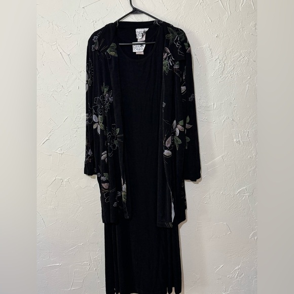 Vintage 80s Copa Cabana Original Floral Beach Lounge Maxi Dress and Jacket Sz 2X - Picture 2 of 11